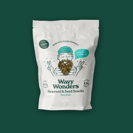 Wavy Wonders’ Sea Salt Seaweed Crackers bags - 6 bags x 1.05oz (30g) case