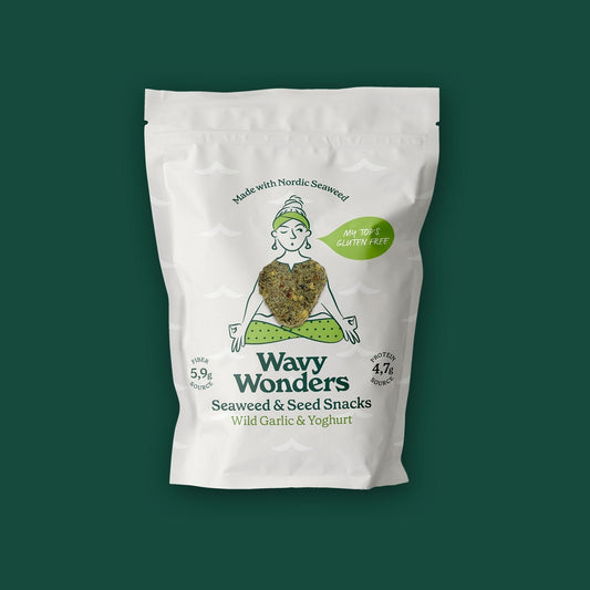 Wavy Wonders’ Wild Garlic & Yogurt bags - 6 bags x 1.05oz (30g) case