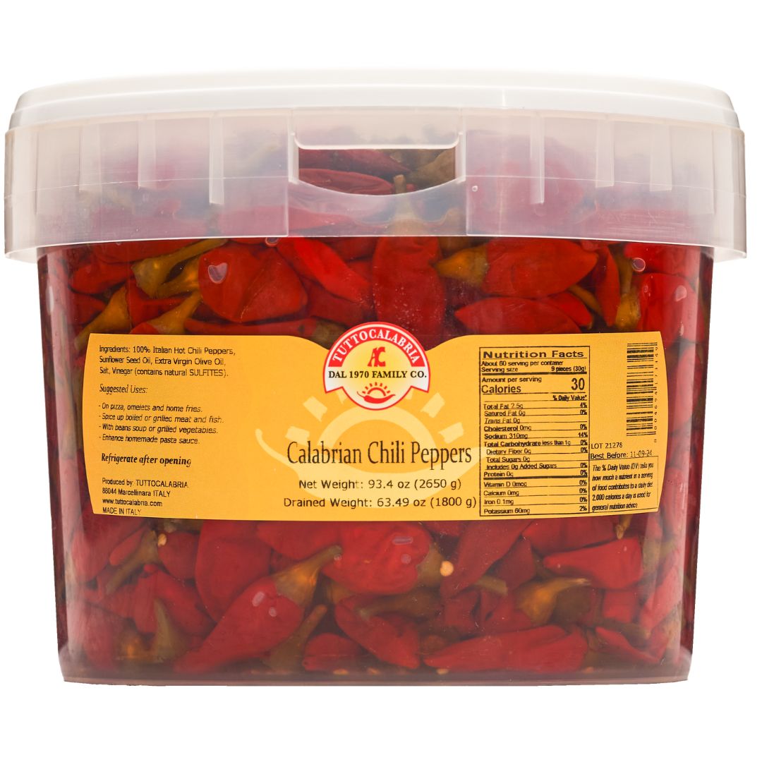 Tutto Calabria, Whole Calabrian Chili Peppers Tub - 93.4 oz