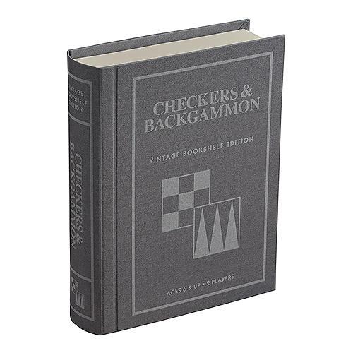 WS Game Company - 'Checkers & Backgammon' Vintage Bookshelf Edition