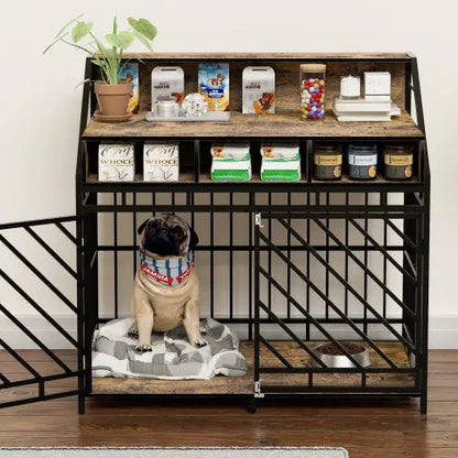Rustic Retreat Dog Crate w/ Storage