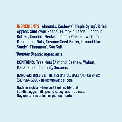 YES BAR® Apple Cinnamon Crisp Pack - 6 Packs