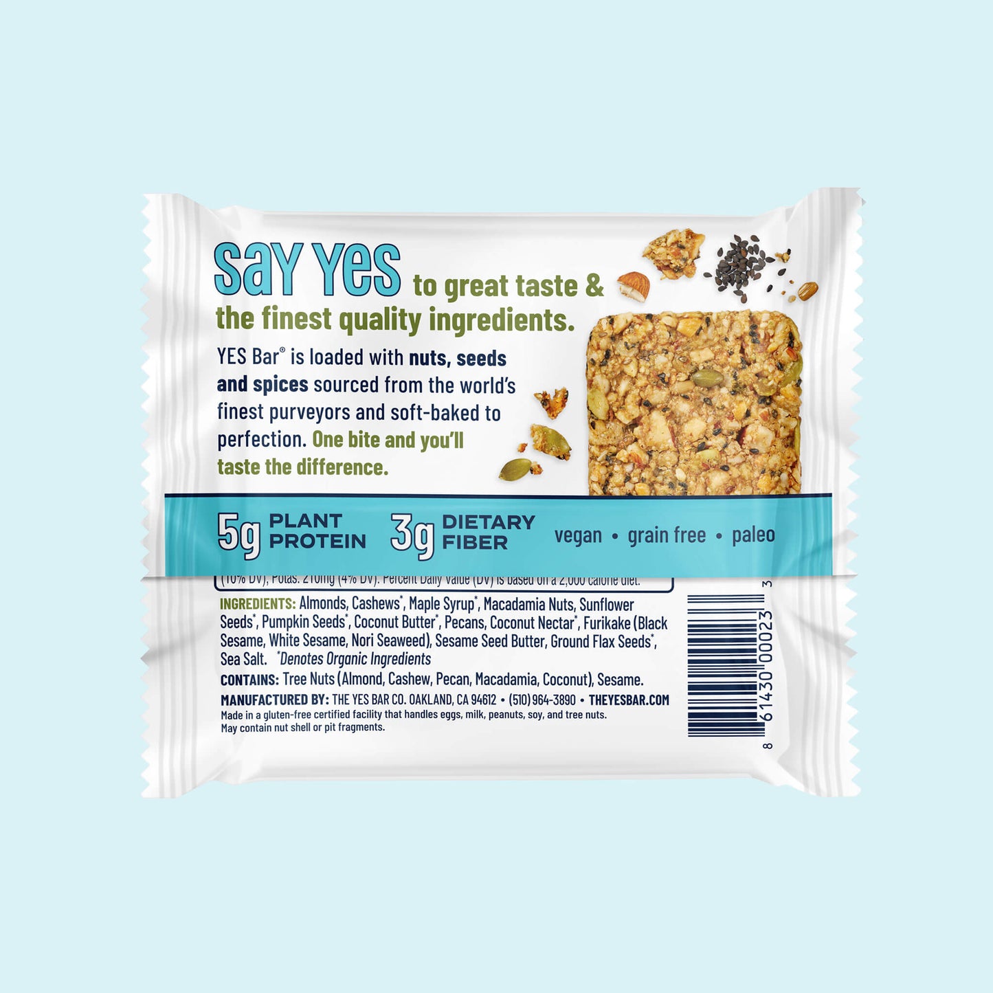 YES BAR® Black Sesame Sea Salt Pack - 6 Packs