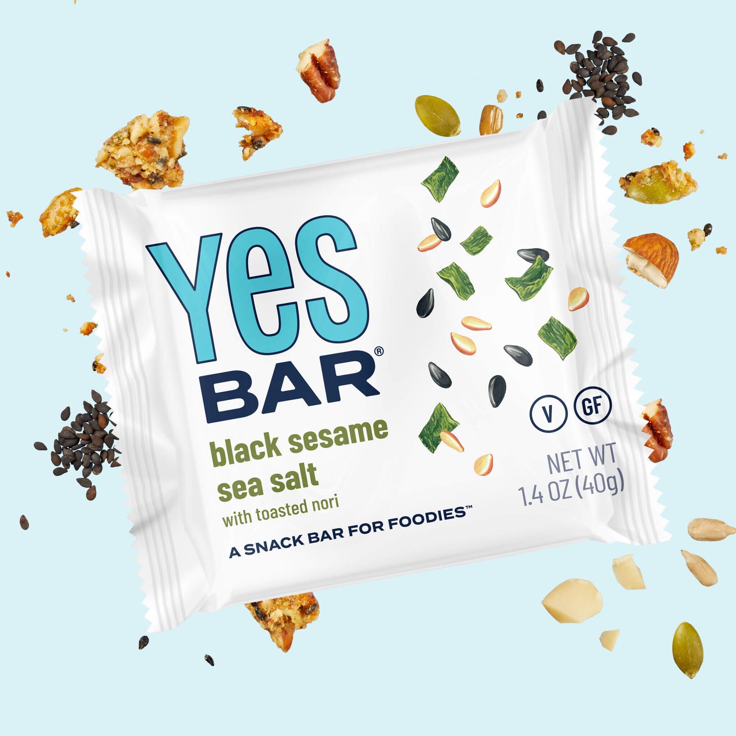 YES BAR® Black Sesame Sea Salt Pack - 6 Packs