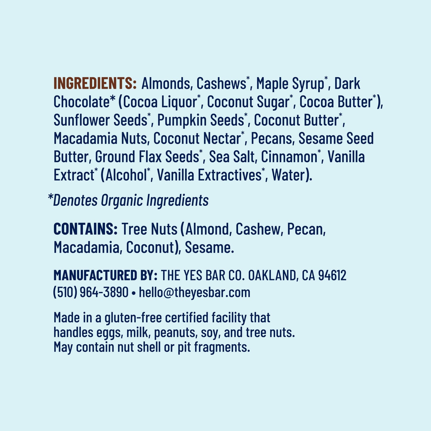 YES BAR® Dark Chocolate Chip Pack - 6 Packs