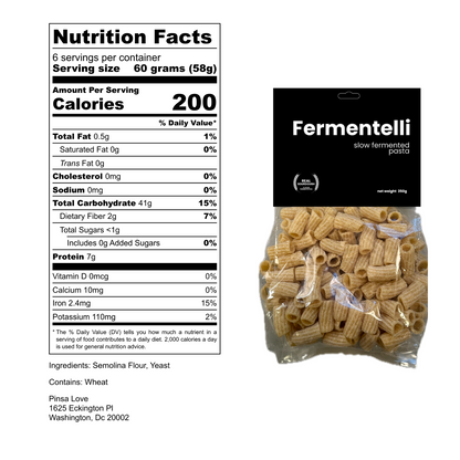 Sourdough Pasta -Ziti from Fermentelli - 2 pack