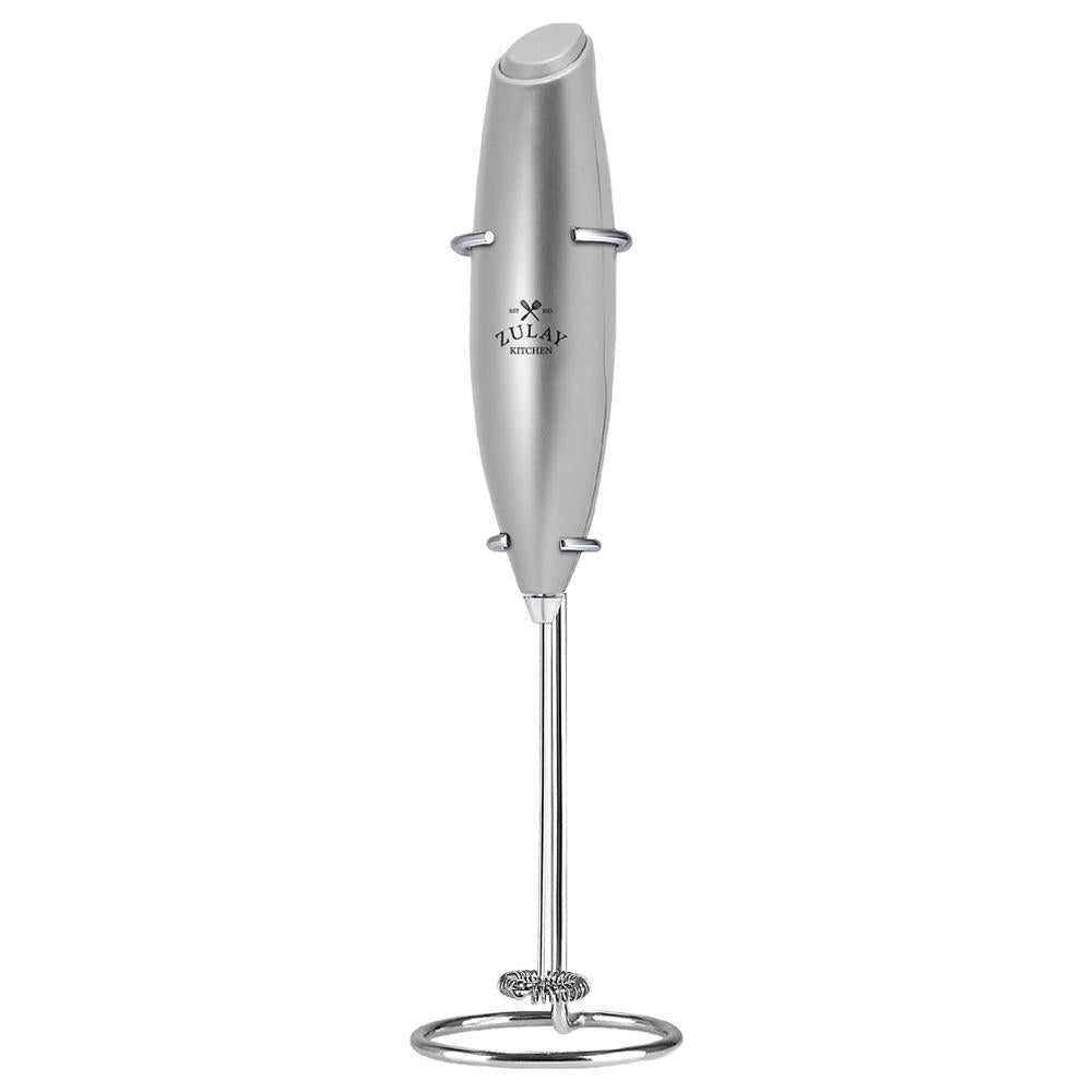 Zulay Kitchen - 'Silver' Handheld Milk Frother With Stand
