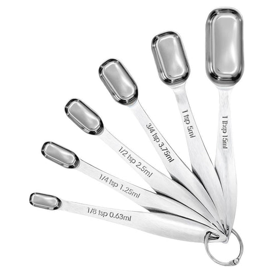 Zulay Kitchen - Stainless Steel Rectangular Measuring Spoons